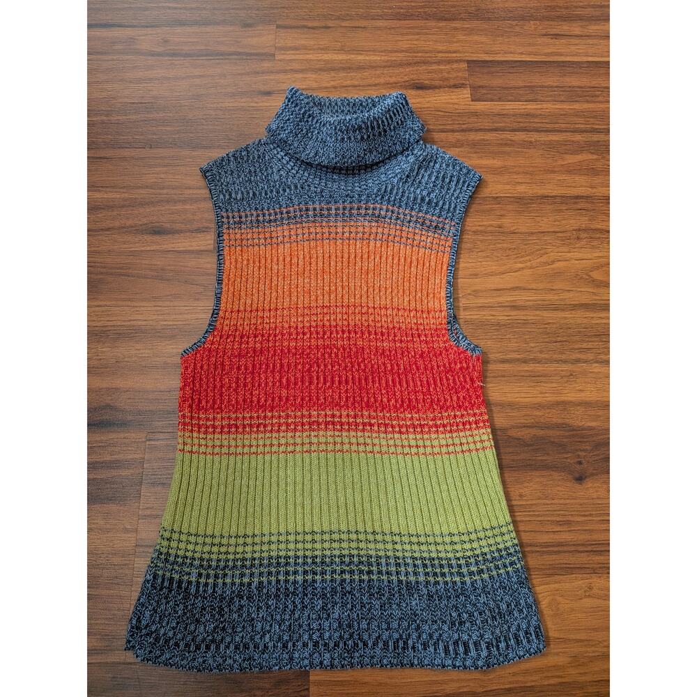 Sugar XX Colorblock Knit Sweater Top Size Large Retro Indie Vintage Minimalist